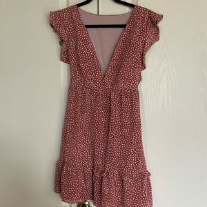 Elegant Pink Ruffle Dress